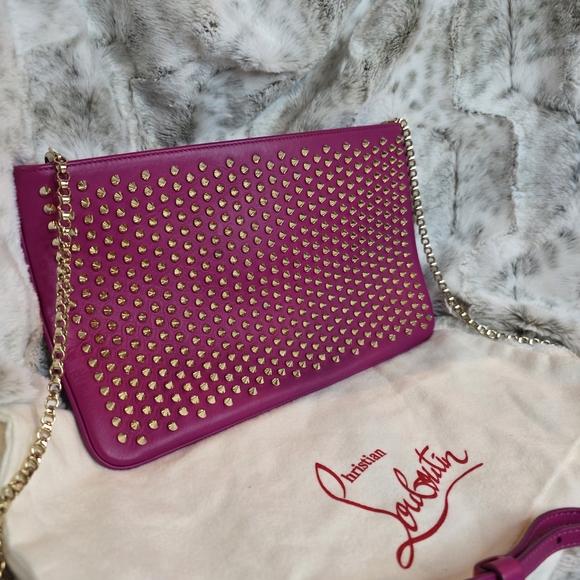 RARE Christian Louboutin Loubiposh Studded Clutch/Shoulder/Crossbody Bag - Picture 4 of 16